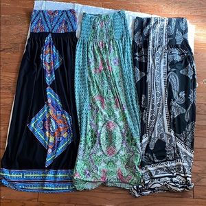 3 item strapless maxi sundresses